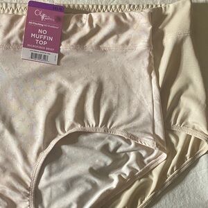 Olga No Muffin Top Microfiber Briefs in Light Beige and Light Pink Size XL